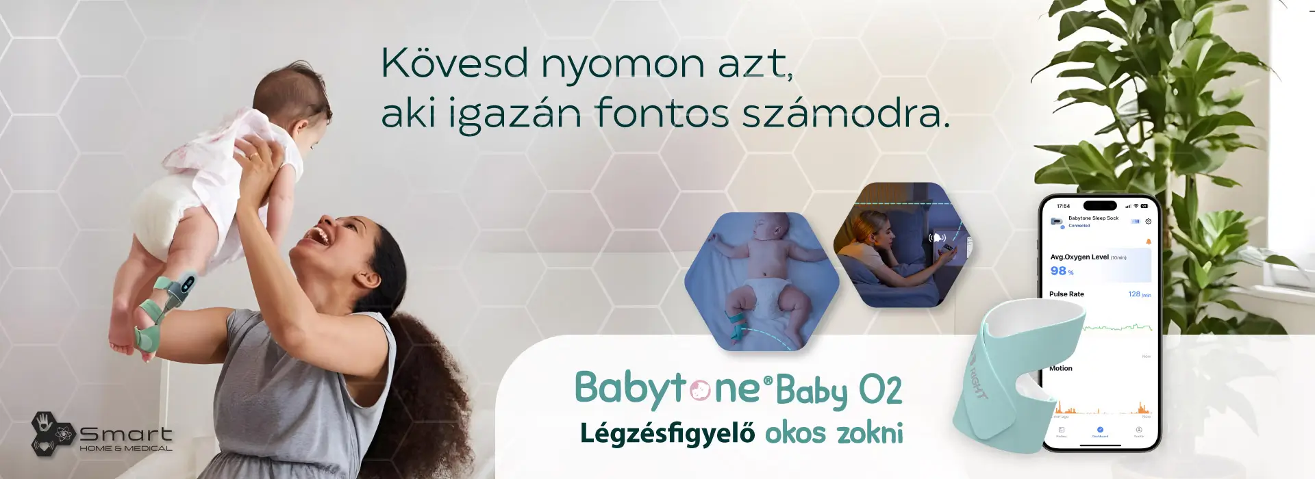 Babytone Baby O2 — légzésfigyelő okos zokni